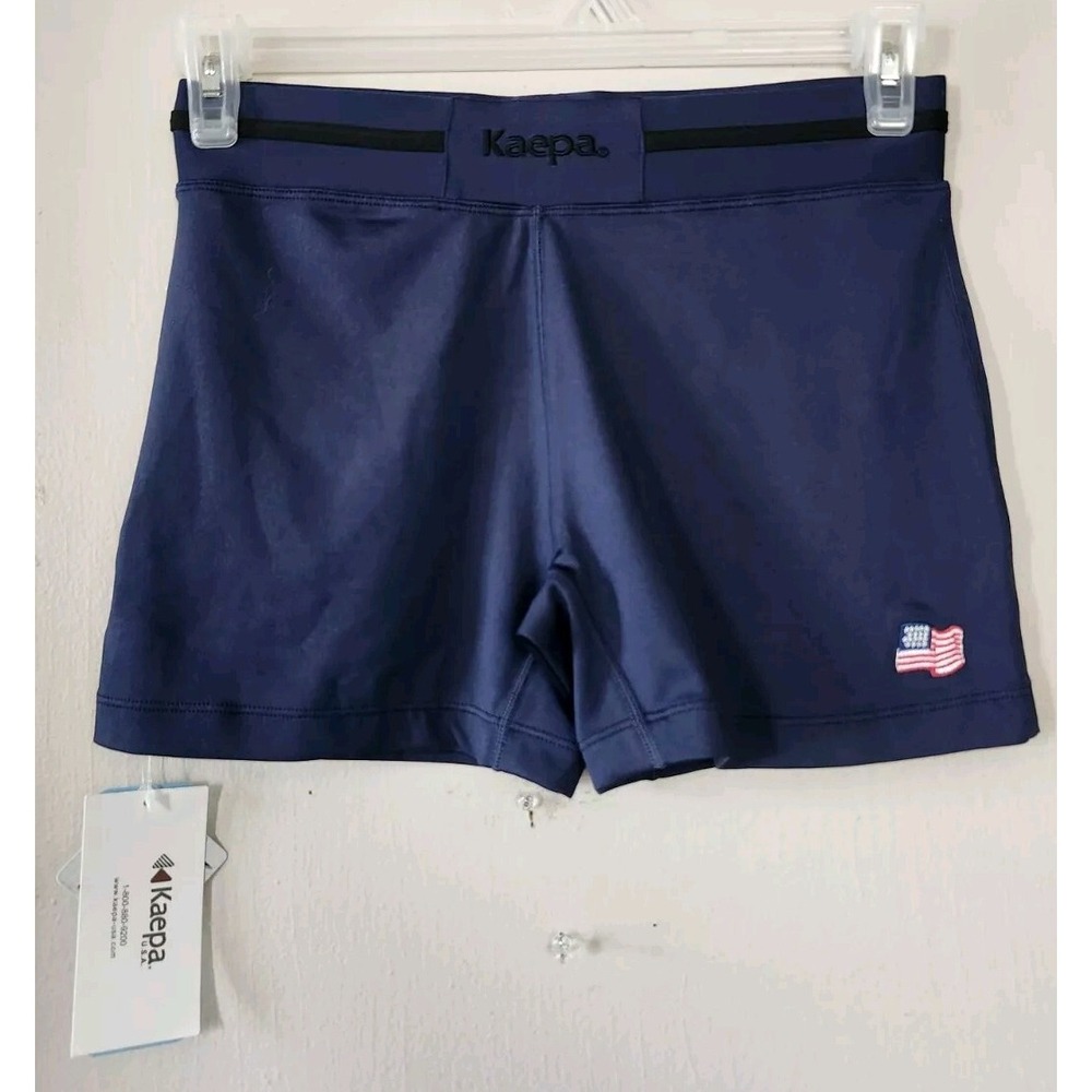 NWT Kaepa Women's Size Large L Navy USA Compression Short Lycra Cheer Sports